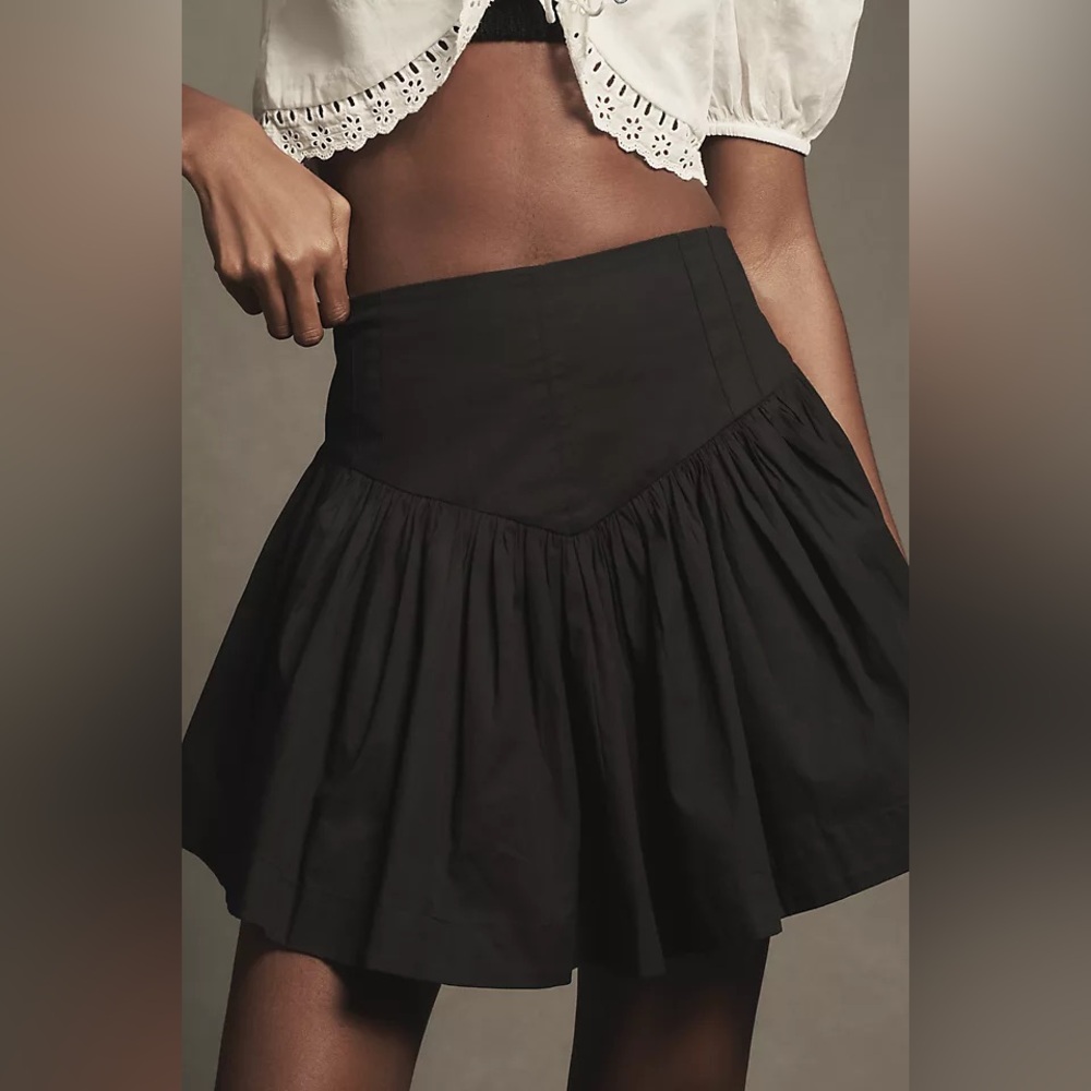 Maeve by Anthropologie black basque waist skort - Picture 2 of 5